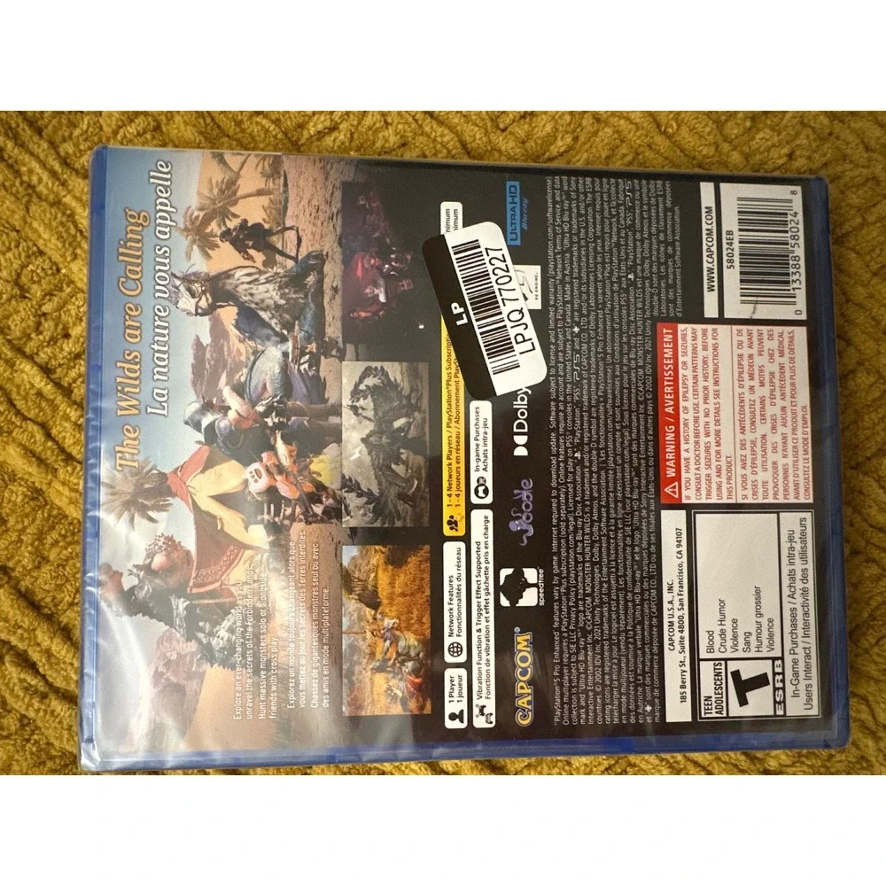 Capcom Monster Hunter Wilds PlayStation 5 One Size Blue New Action RPG PS5 Game